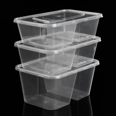 China 2 Compartment Sustainable Disposable Plastic Food Container PP Container for sale