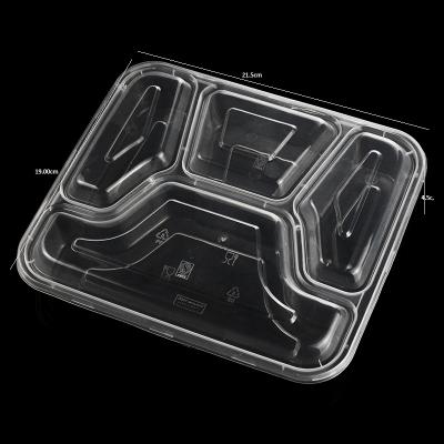 China Food Grade 4 Compartment Microwavable Tiffin Lunch Box / Takeaway Food Containers / Bento Box for sale