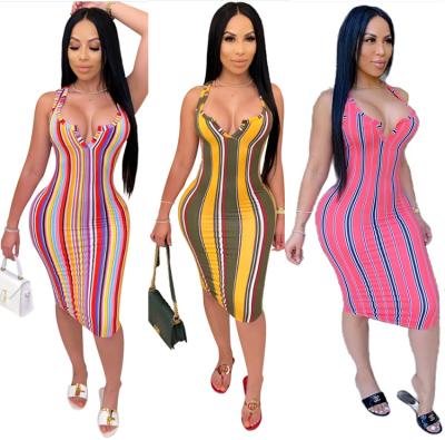 China New Design Women Breathable V-Neck Bandage Knee Length African Bodycon Fashion Designs Dress for sale