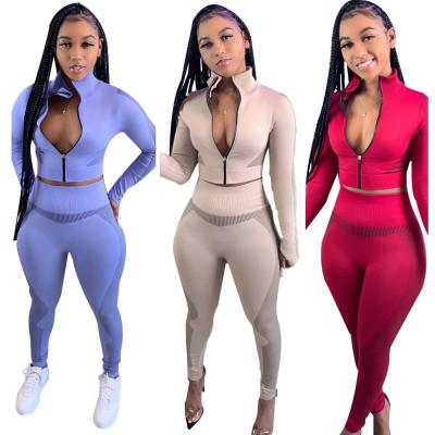 China 2021 new arrival high fashion brands women's clothing fitness sports suit viable famous casual women's two-piece set for sale