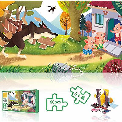 China paper & Customized High Quality 60 Pieces Cardboard OEM Three Pigs Puzzle Style Paper Puzzle Adult DIY Personalized Jigsaw Game for sale