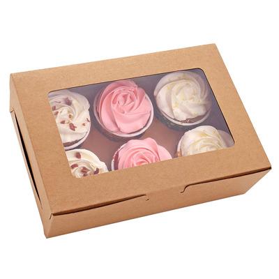 China Recycled Materials Wholesales Kraft Paper Gift Box Packaging With PVC Window Cake Package Box for sale