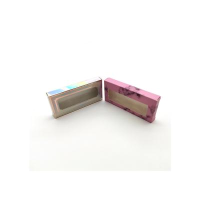 China Clear Transparent Pink Lashbox Logo Printing Eyelash Packaging Box Custom Made Biodegradable Recyclable PVC Window Gift Box for sale