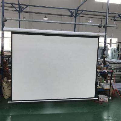 China Manual Drop Down Projection Screen Wall Mount Projector Screen for sale