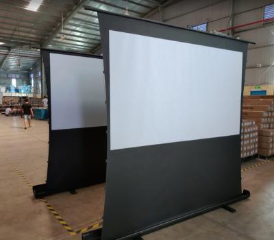 China Tripod Motorized Floor Up Projection Screen Motor Tubular Floor Rise Screen for sale