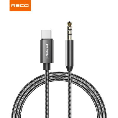 China Recci durable newcomer 3.5mm for type c lightning to 3.5mm nylon metal housing cable support car speaker audio earphone for sale