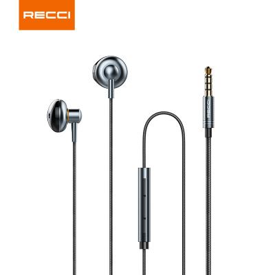 China Recci REP-L25 Metal Material 3.5mm Durable High Quality In-Ear HD Call Earphones with MIC and Volume Button for iPhone, Samsung, Huawei for sale