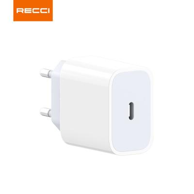 China Recci Palladium 20W 3.0 USB-C EU Plug Mobile Phone Wall Charger Home Charger High Speed ​​Adapter with Competitive Price for sale