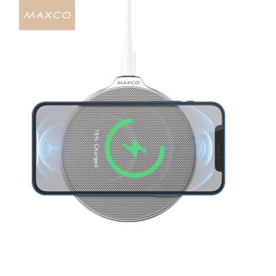 China Custom Logo High Speed ​​15W QI Metal Mobile Phone Zinc Alloy Portable Wireless Charger High Speed ​​Fast Charging Desktop Charger for sale