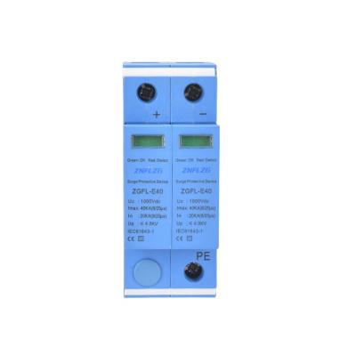 China CE Certified 1000V 40ka ZGFL-E40 Surge Protection Device DC Surge Protector for sale