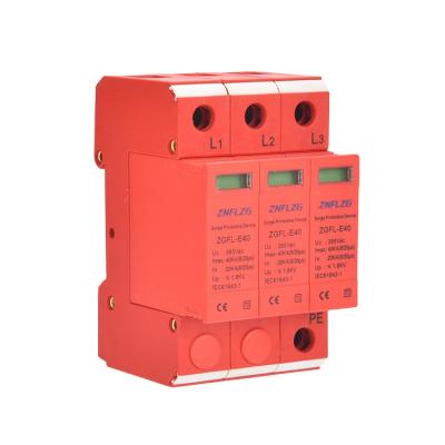 China 385V 40KA SPD 3P Electrical Voltage Lightning Surge Protection ZGFL- E40 for sale