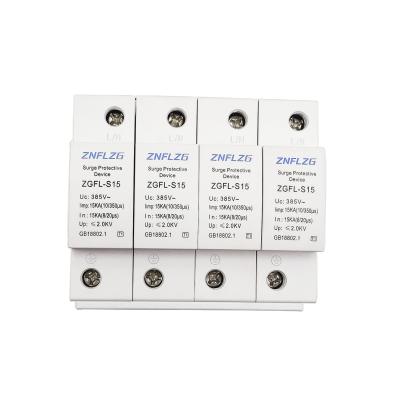 China High Quality 4 Phase 385V SPD 15KA Voltage Protector Lightning Surge Protector Device ZGFL-S15 for sale