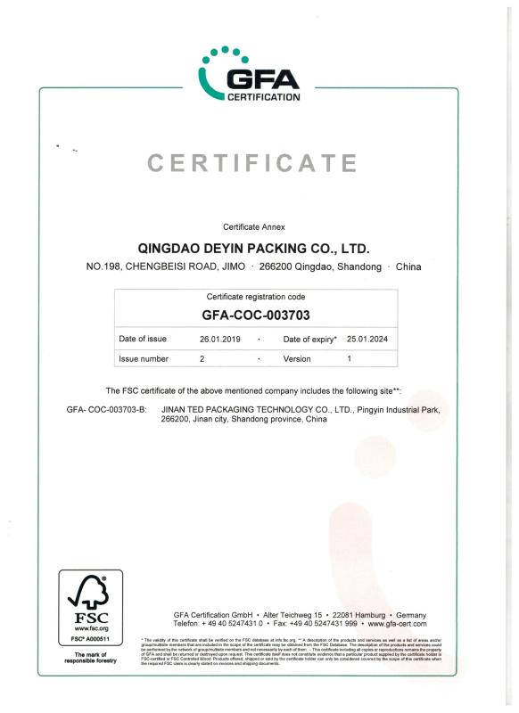 FSC - Qingdao Deyin Packing Co., Ltd.