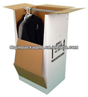 China Recycled Materials White Wardrobe Moving Paper Box for sale