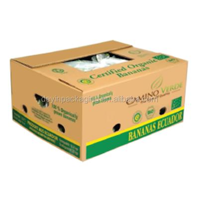 China Recycled Materials Custom Printed Fruit Cardboard Banana Packaging Cardboard Boxes for sale