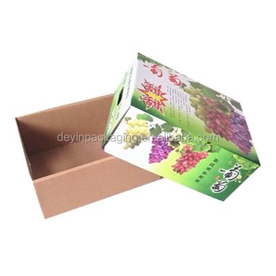 China Recycled materials folding fresh fruit packing box /vegtable packing /Grape corrugated cardboard packing box for sale