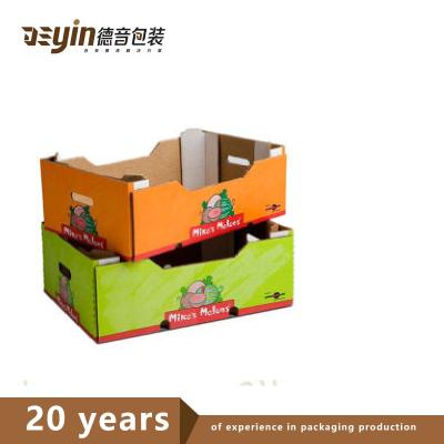 China Recycled Materials Heavy Duty Glossy Custom Color Corrugated Paper Cardboard Box For Fruits And Vegetables for sale