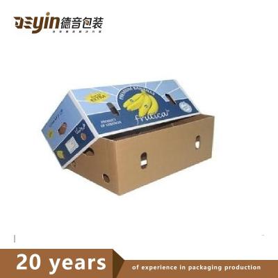 China Recycled Materials Corrugated Fruit Delivery Cardboard Banana Color Printed Packaging Boxes for sale