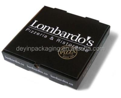 China Recycled Materials Black Color Printed White Card Paper Pizza Boxes for sale