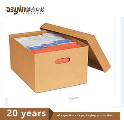 China High Quality Corrugated Paper Banker Food Grade Desktop File Storage Box for sale