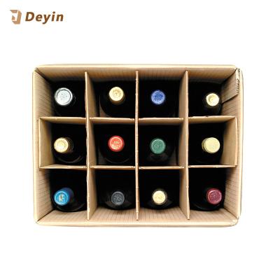 China High Quality Recycled Materials Beverage Wine Beverage Packaging Box With Divider for sale