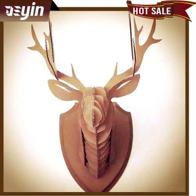 China China Corrugated Cardboard Artificial Paper Deer Head For Decoration Christmas Gift for sale