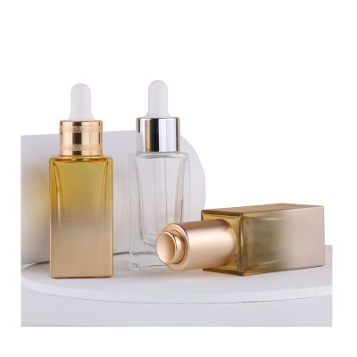 China Personal care in store empty 30ml clear glass cube dropper cosmetic glass bottle for eliquid essential oil for sale