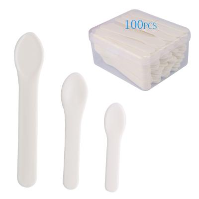 China White Plastic PS 55mm 72mm 97mm PP Cosmetic Spatula For Facial Mask Or Cream, Eye Cream Spatula for sale