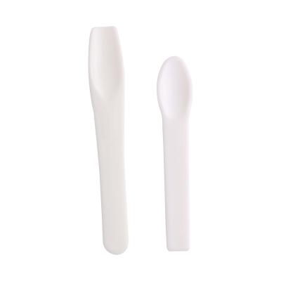 China PS 6cm Cosmetic Cream Small Plastic Spatulas PP Cosmetic Spoons Mini Creams Mask Facial Professional Makeup Cosmetic Spatula for sale