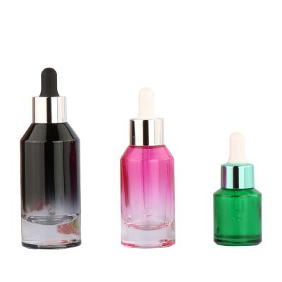 China 2021 Newest Personal Care Round Oblique Shoulder Glass Bottle Frosted 15ml 30ml 50ml Dropper Bottle Essential Oil Cosmetic Glass Bottle for sale