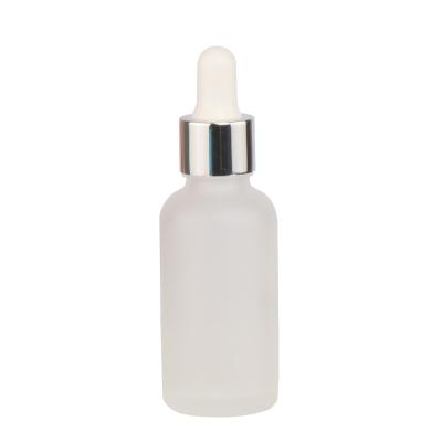 China Personal Care Essential Oil e Liquid Serum Clear Frosted 15ml 30ml 1/2 1oz Clear Frosted Glass Dropper Bottle for sale