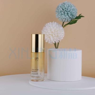 China Personal care round packaging glass cosmetic bottles with bottom color round glass jar customized by 120ml mist or pump 40ml 100ml skincar lotion for sale