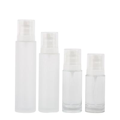 China 40 50 100 120ml Straight Round Thick Bottom Cosmetic Liquid Packaging Container Fine Mist Glass Spray Bottle for sale