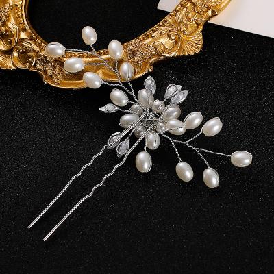 China *Bridal Hair Pins Bridal Hair Pin Wholesale Handmade Gold Pearl Crystal Wedding for sale