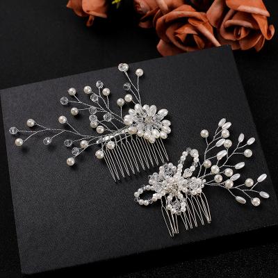 China Hair jEWELTY Delicate Handmade Wedding Hair Combs Floral Hair Jewelry Bridal Headpiece Women Hair Combs for sale