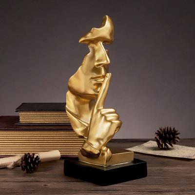 China Art Decoration Silence Human Face Resin Home Decor Resin Statue Handwork Ornament Light Luxury Global Table Top for sale