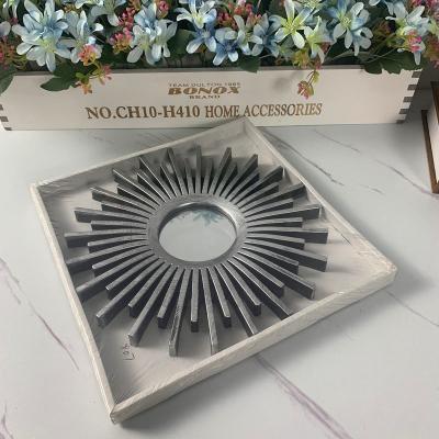 China Contemporary Art Wall Mirror Silver Round Nordic Luxury Mirrors For Home Decor Wall Furniture Indoor Wall Mirror for sale