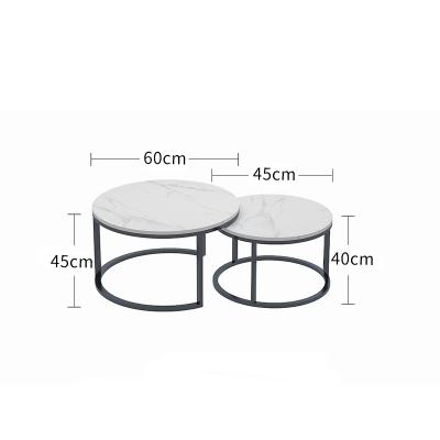 China Web Adjustable Lightweight Luxury Celebrity Living Room Marble Household Balcony (Height) Oval Metal Leg Marble Coffee Table for sale