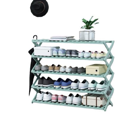 China Modern Custom Portable Foldable Shelf 2 Tiers (Size) Cheap Wholesale Online Adjustable 6 Pair Bamboo Wooden Shoe Rack for sale