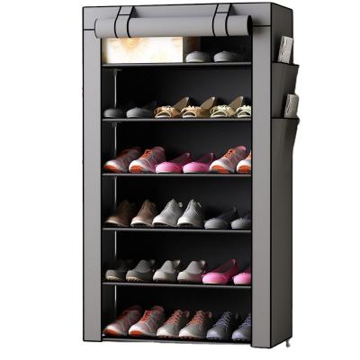 China (Size) 6 Tier Adjustable Foldable Shoes Rack Cloth Shoe Rack Cabinet Cloth Shelf For Shops for sale