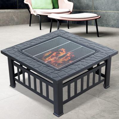 China Europe Yard Metal Fire Bowl Outdoor Portable Pit Patio Grill Fire Bowl BBQ with Carry Bag with Mesh Cover Poker Stove Set for Gard for sale