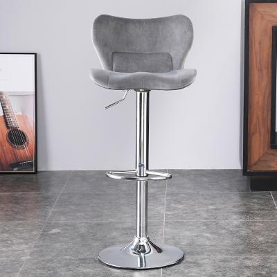 China Contemporary Modern Adjustable Home Brown Genuine Industrial PU Leather Bar Stool High Waist With Foot Plate for sale