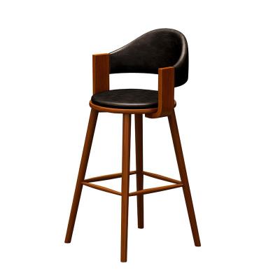 China OEM Contemporary Modern Bar Furniture Restaurant Chair With Cow Horn Design Logo Color High Foot Wood Backrest Bar Stools for sale