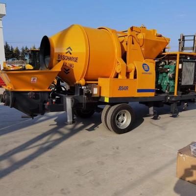 China Construction worksÂ  High Pressure Large Aggregate Concrete Pumps Diesel Engine Concrete Mixer With Pump  trailer For Building Use for sale