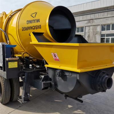 China Construction worksÂ  small Diesel concrete mixer with pumps machine for mini pump truck mounted construction machine for sale