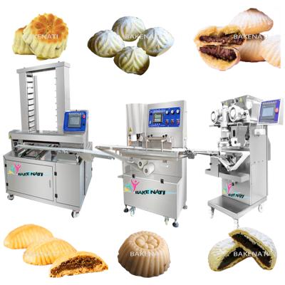 China Factory Automatic Mooncake Maamoul Making Stamping Encrusing Arranging Machines Full Production Line for sale