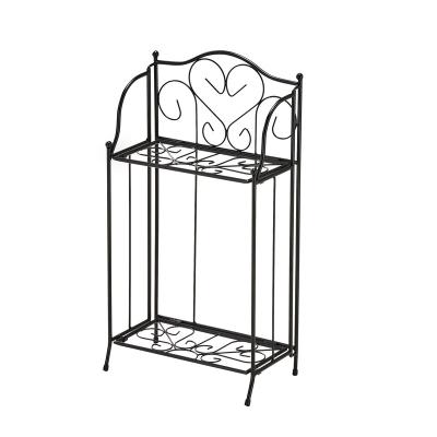 China Minimalist Sell Well New Type Florist Display Kitchen Rack Wide Display Two Tier Foldable Flower Stand for sale