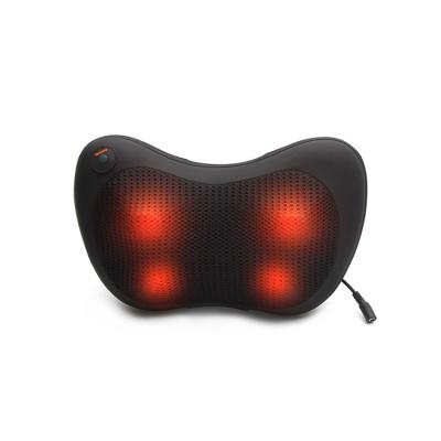 China High Quality Universal P-006 Dc12v Head Neck Back Massager Rest Infrared Heating Electric Cervical Back Shiatsu Massage Pillow for sale