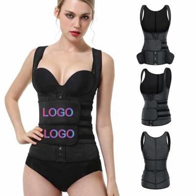 China Body Slimming ZeeCool Wholesale Price Waist Trainer Adjustable Double Belt Waist Trimmer Vest Body Shapers Slimming Tummy Control Fajas for sale