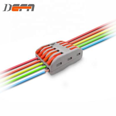 China Power Cixi DEFA PCT-2-5 LEVER-NUTS Orange Quick Wire Connector Wire To Wiring Type 5 Holes Five Lines Into Five Lines TB for sale